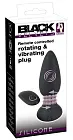 Анальна пробка Black Velvets Rotating & Vibrating Plug, 14 см (чорний)