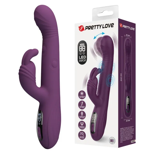 Вібратор-кролик Pretty Love Dee Purple, 23.9 см (фіолетовий)