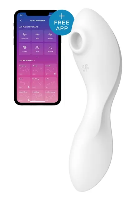 Вакуумный стимулятор клитора с вибрацией Satisfyer Curvy Trinity 5+ (белый)