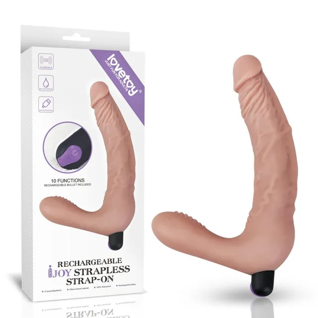 Lovetoy Rechargeable Ijoy - Strapon bez pasków z wibracjami, W kolorze cielistym, 21 cm