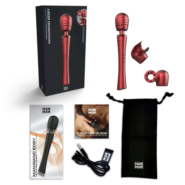 Вибромассажер Dorcel Man.wand Edgy, 30 см (красный)