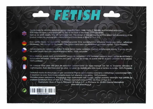 Fetish B - Series Love Mask - Maska, Czarny