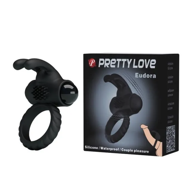 Ерекційне кільце Pretty Love Eudora Penis Ring, 2,4 см (чорний)