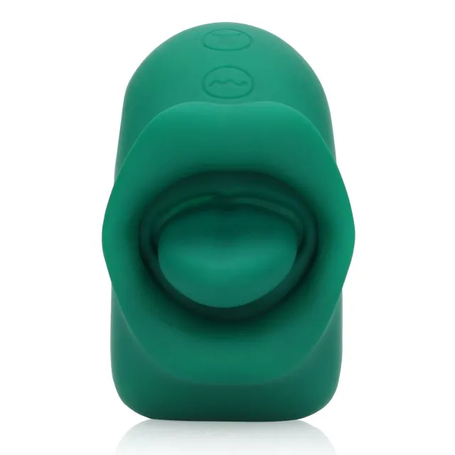 Loveline Licking and Vibrating Clitoral Stimulator - Wibrator łechtaczkowy, Zielony, 8.5 cm
