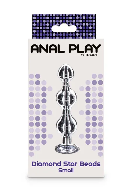 Анальный стимулятор Anal Play Diamond Star Beads S, 10.5 см (серебристый)
