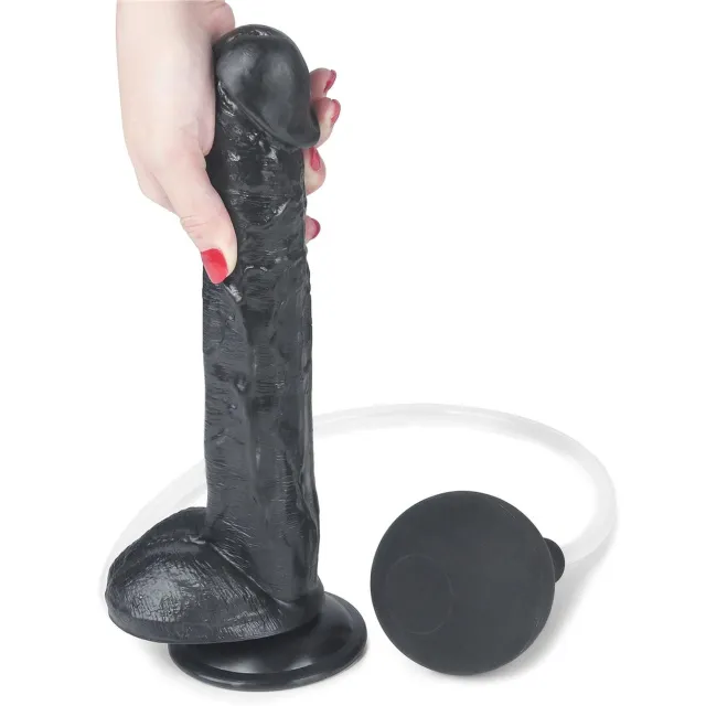 Фалоімітатор LoveToy Squirting 11'', 28 см (чорний)