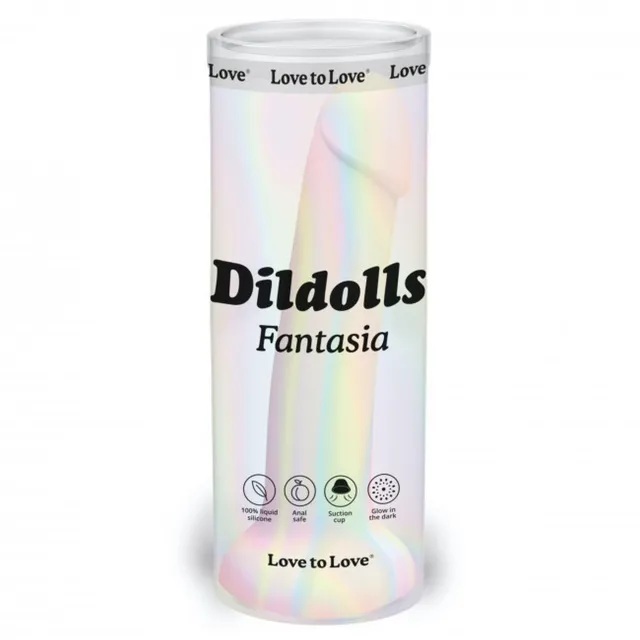 Неоновий фалоімітатор Love To Love Dildolls Fantasia, 14,8 см (райдужний)