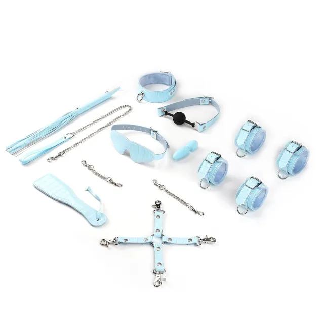 Liebe Seele Macaron Bondage Kit 9pcs - Zestaw BDSM, Niebieski