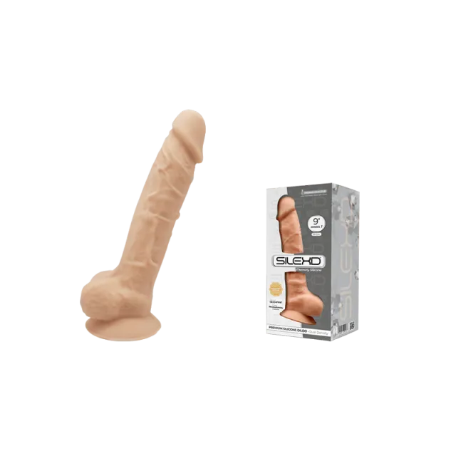 Silexd Premium Silicone Dildo Model 1 Size 9 - Dildo, W kolorze cielistym, 23 cm