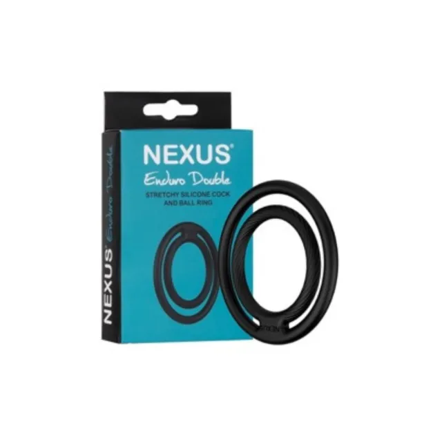 Nexus Double Enduro Cock and Ball Ring - Pierścień erekcyjny, Czarny, 5 cm