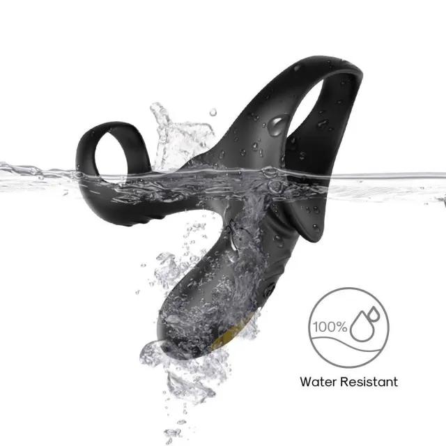 B - Series Joy Ranger - Wibrująca nakładka na penisa, Czarny, 10.9 cm