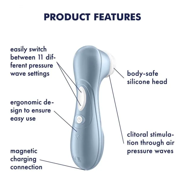 Вакуумный стимулятор клитора Satisfyer Pro 2, 16 см (голубой)