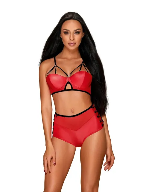 Комплект белья Obsessive Leatheria, L/XL (красный)