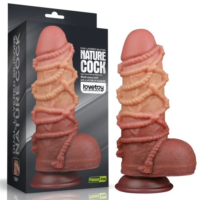 Фалоімітатор Dual-Layered Silicone Nature Cock 9.5'', 24.5 см (коричневий)