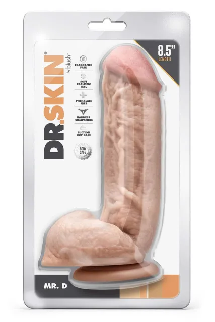 Фалоімітатор Blush Dr. Skin – Mr. D 8,5", 21.6 см (тілесний)