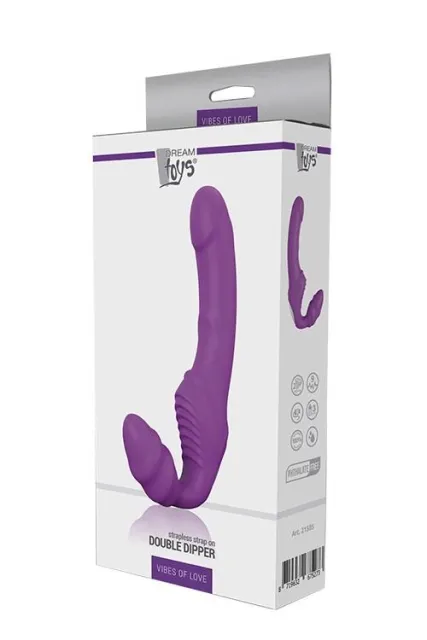 Женский страпон Dream toys Vibes Of Love Double Dipper, 17 см (фиолетовый)
