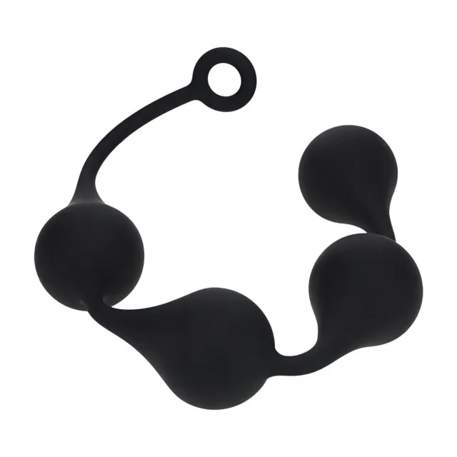 Shots Waterdrop Silicone Anal Balls - Kulki analne, Czarny, 56.5 cm