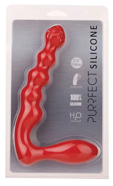 Dream Toys Purrfect Silicone - Strapon, Czerwony, 19 cm