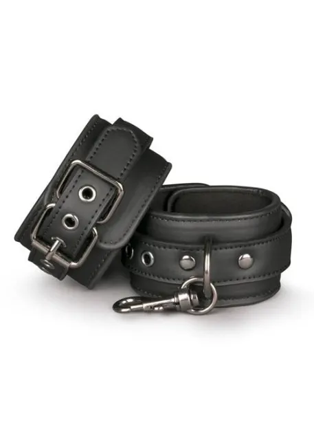 Наручники EasyToys Black Leather Handcuffs (черный)