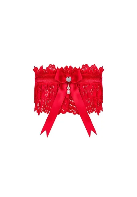 Подвязка Obsessive Amor Cherris, One Size (красный)