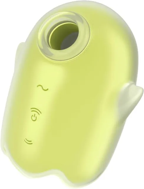 Вакуумний кліторальний стимулятор з вібрацією Satisfyer Glowing Ghost (жовтий)