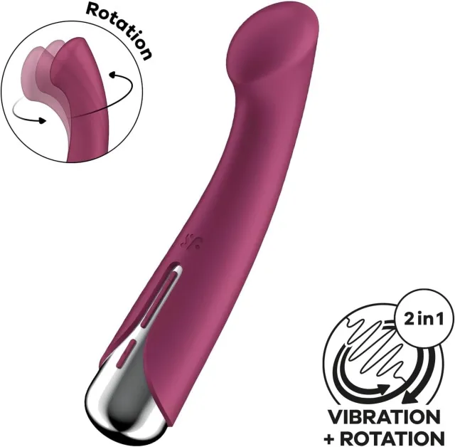 Вібратор Satisfyer Spinning G-Spot 1, 16,5 см (бордовий)