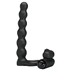 Насадка на пеніс з вібрацією і ерекційним кільцем Pretty Love Hercules Penis Sheath III, 15,3 см (чорний)