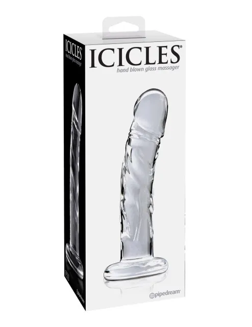 Фаллоимитатор стеклянный Pipedream Icicles No.62, 16,5 см (прозрачный)