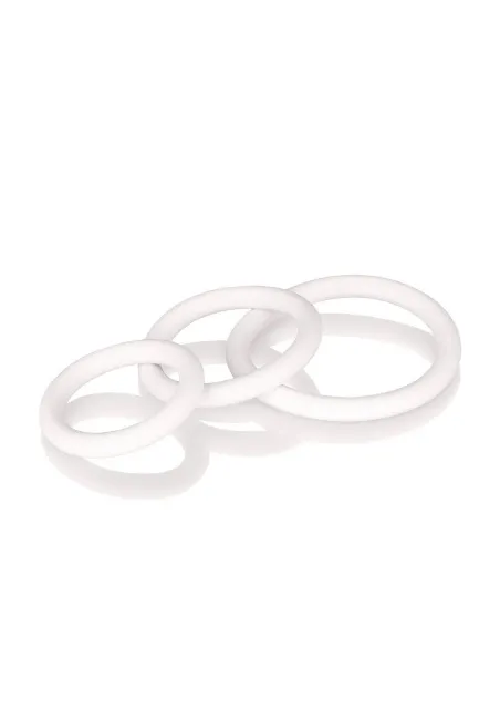 Набір ерекційних кілець Calexotics Rubber Ring Set, 3 шт (білий)