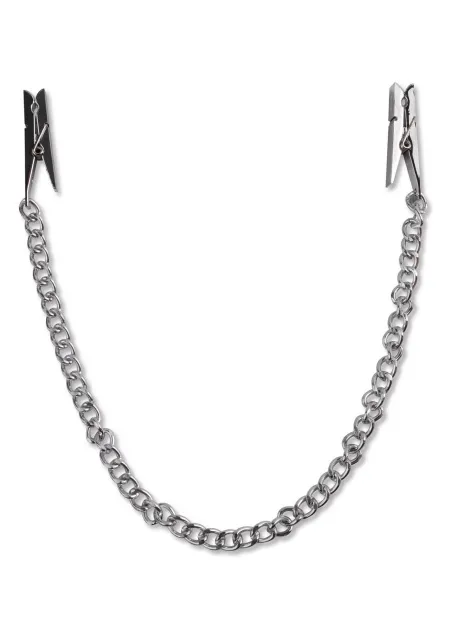 Зажимы для сосков с цепочкой Fetish Fantasy Nipple Chain Clips (серебристый)