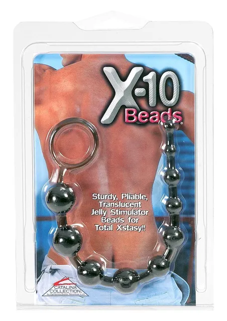 CalExotics X-10 Beads - Koraliki analne, Czarny, 28 cm