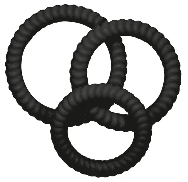 Набор эрекционных колец Lust 3 Black, 3 шт (черный)