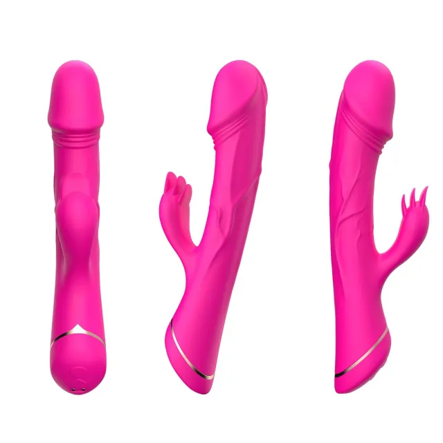B - Series Joy Rubberco - Wibrator królik, Różowy, 20.5 cm