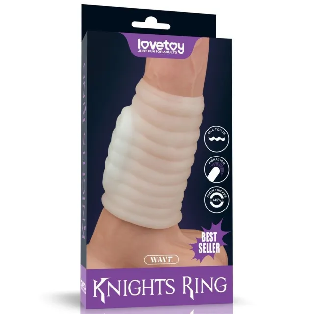 Lovetoy Vibrating Wave Knights Ring - Pierścień erekcyjny, Biały, 10 cm