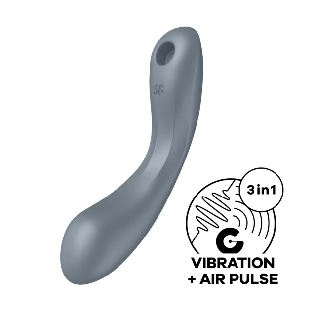 Вакуумный стимулятор клитора с вибрацией Satisfyer Curvy Trinity 1 (серый)