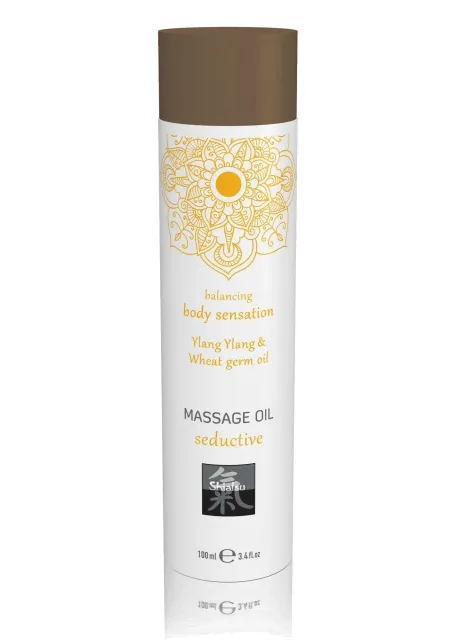 Hot Seductive Ylang Ylang & Wheat Germ - Olejek do masażu, Przezroczysty, Ylang-ylang, 100 ml