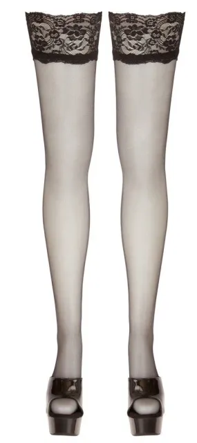 Чулки Cottelli Legwear Hold-up Stockings, 4 (черный)