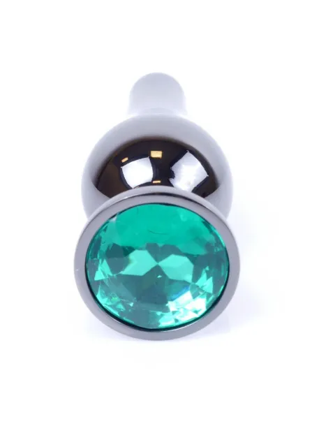 Анальная пробка MyLove Toys Jewellery Dark Silver Butt Plug, 9.5 см (зеленый)