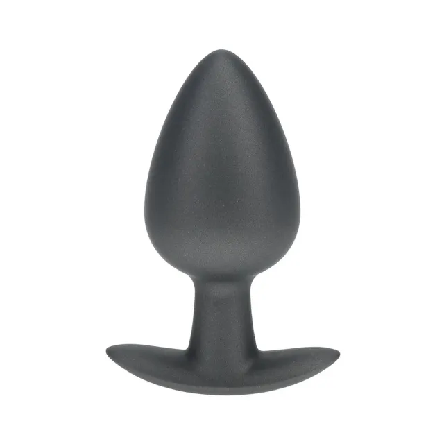 Анальная пробка Ouch! Smooth Anal Plug Metallic L, 8.9 см (серый)