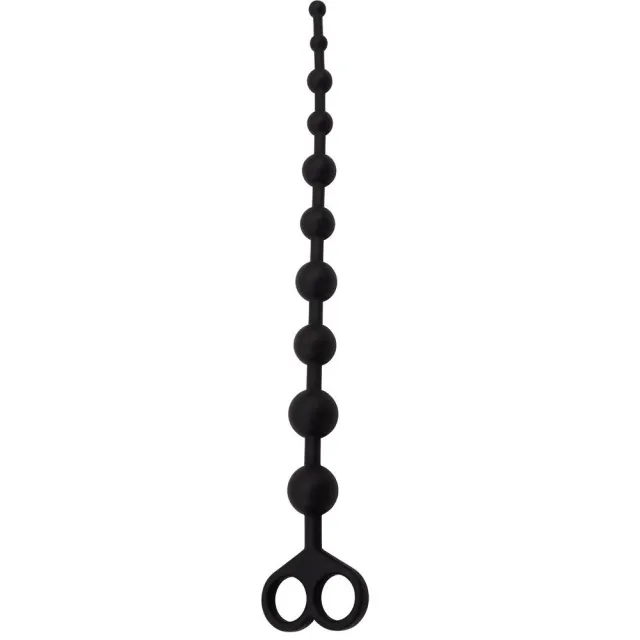 Black Mont Boyfriend Beads - Łańcuszek analny, Czarny, 34 cm