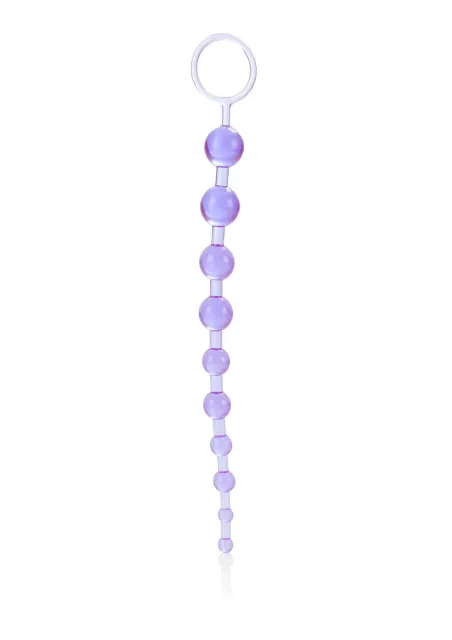 CalExotics X-10 Beads - Łańcuszek analny, Fioletowy, 28 cm