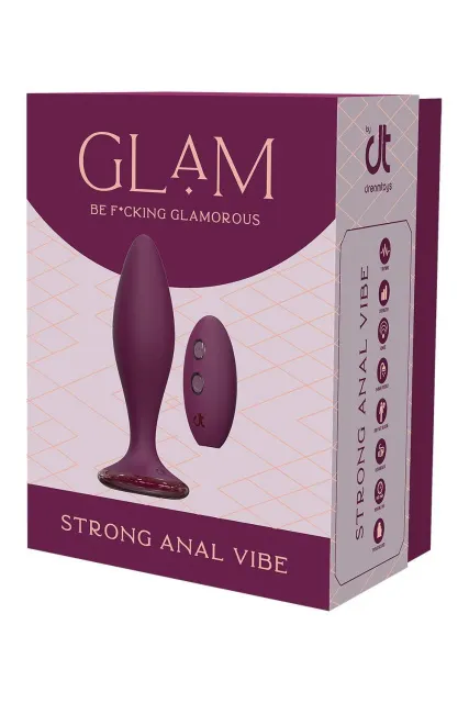Анальная пробка Glam Strong Anal Vibe, 12.8 см (фиолетовый)
