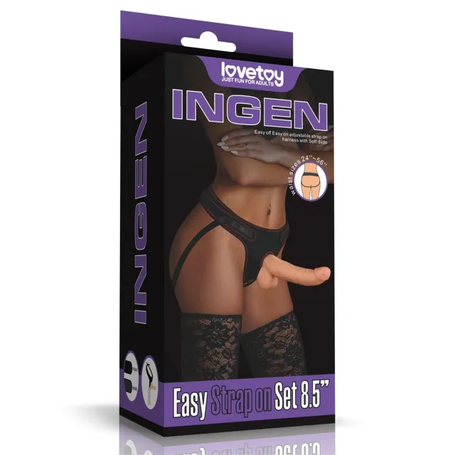 Страпон LoveToy Ingen Easy Strapon Set, 21,5 см (тілесний)