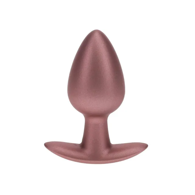 Анальная пробка Ouch! Smooth Anal Plug Metallic M, 7.9 см (розовое золото)