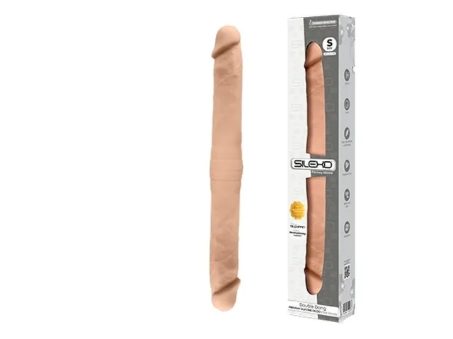 Двухсторонний фаллоимитатор Silexd Dildo-Twins Dildo Flesh S, 38.5 см (телесный)