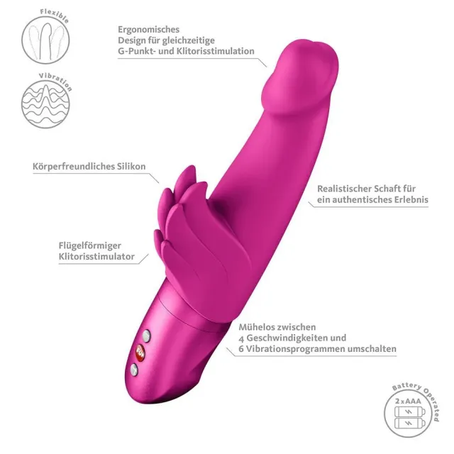 Вибратор Fun Factory Wicked Angel, 20 см (розовый)