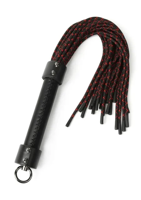 Флоггер Hidden Desire Genuine Leather Knot Flogger, 55 см (черный с красным)