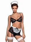 Сексуальный костюм горничной Obsessive Maidme, S/M (черный)