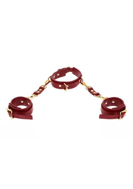 BDSM набор Taboom D-Ring Collar and Wrist Cuffs (красный)