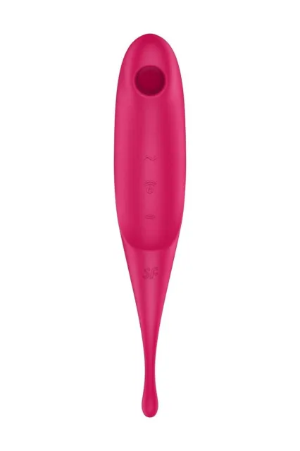 Вакуумний стимулятор клітора з вібрацією Satisfyer Twirling Pro (червоний)